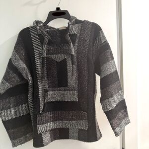 Black and White Striped Hoodie